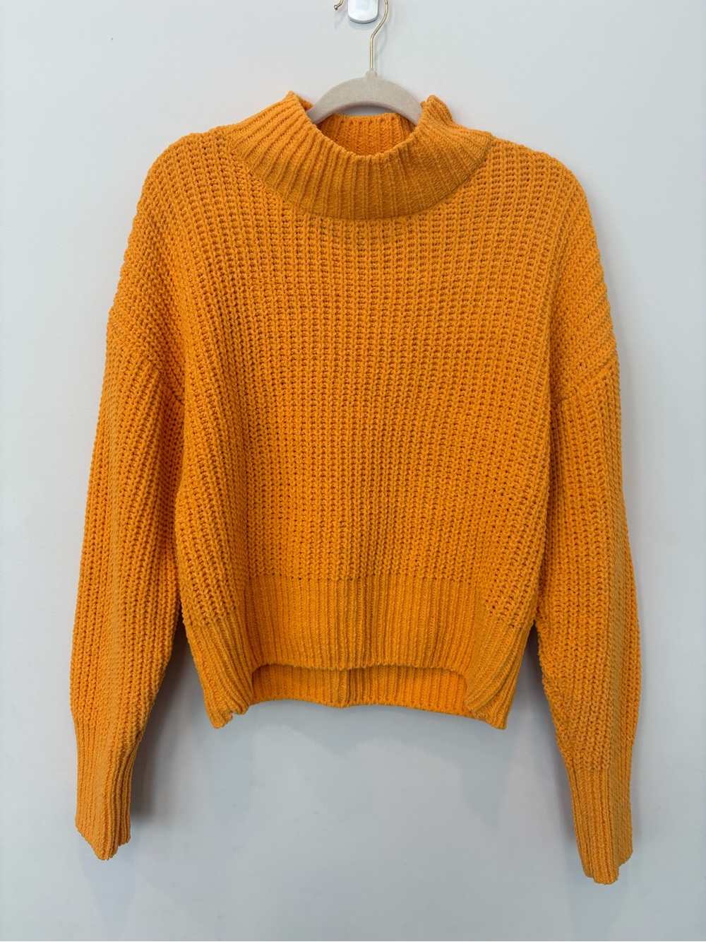 NWOT Double Zero Women's Orange Mock Neck Sweater, L